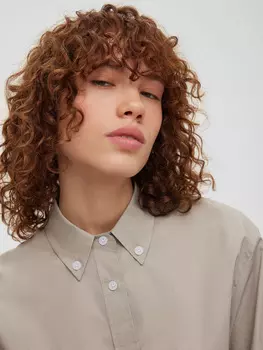 Рубашка женская короткая из хлопка, цвет – серый