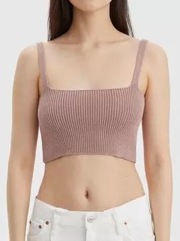 Кроп-топ бандо на бретелях, розовый