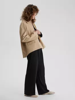 Куртка на кнопках из хлопка M, бежевый