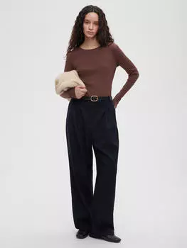 Лонгслив из трикотажа 0172 L, коричневый