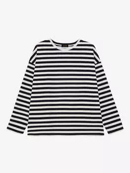 Лонгслив в полоску 0109 XS, черно-белый