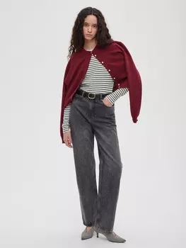 Лонгслив в полоску 0176 S, молочный-хаки