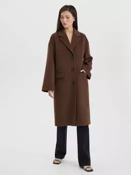 Пальто оверсайз однобортное, коричневый
