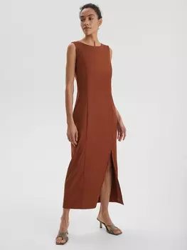 Платье-футляр M, терракот