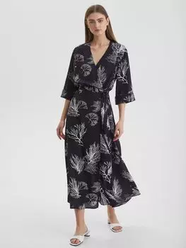 Платье макси с запахом S, черный