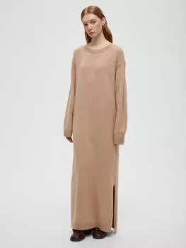 Платье макси свободного кроя_170, бежевый