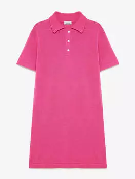 Платье-поло из хлопка XS/S, розовая фуксия
