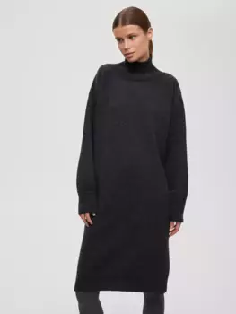 Платье свободного кроя вязаное, цвет – антрацит