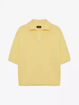 Поло женское с коротким рукавом из хлопка в полоску, цвет – желтый