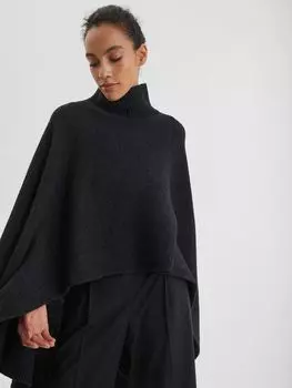 Пончо с высоким воротом, антрацит