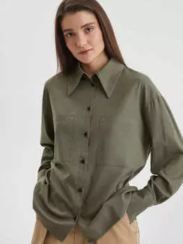 Рубашка с нагрудными карманами M, хаки