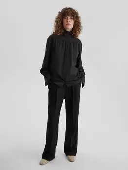 Рубашка с воротником стойка M, черный