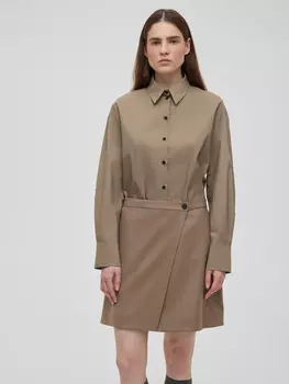 Рубашка свободного кроя с защипами M/L, тоуп