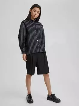 Рубашка в полоску L, черный