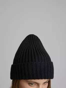 Шапка-бини крупной вязки, черный