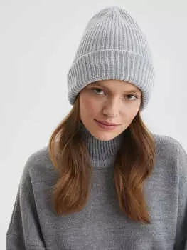 Шапка-бини, пепельно-серый
