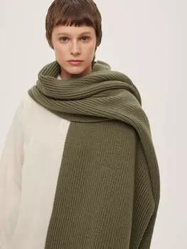 Шарф крупной вязки, цвет – светлый хаки