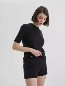 Шорты короткие из хлопка M/L, черный