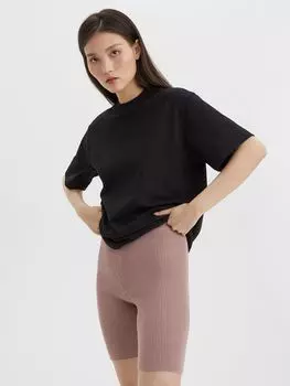 Шорты в рубчик из вискозы XS/S, розовый