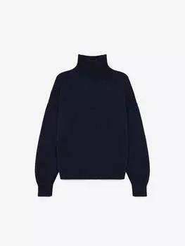 Свитер свободного кроя с ангорой, синий