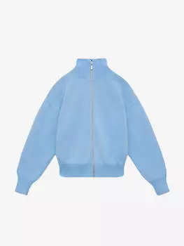 Свитер свободного кроя с разъемным замком, голубой