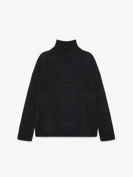 Свитер свободного кроя удлиненный, антрацит