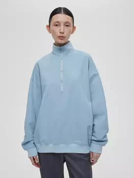 Свитшот из футера с замком M/L, голубой