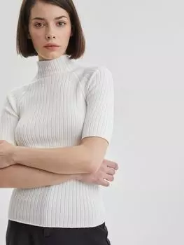 Топ лапша женский с коротким рукавом, цвет – молочный