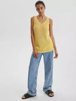 Топ-майка из хлопка крупной вязки, жёлтый