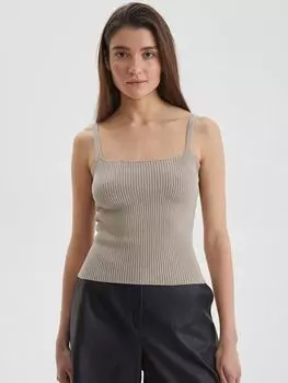 Топ на бретелях из вискозы, бежевый