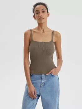 Топ лапша женский с коротким рукавом, цвет – серо-розовый