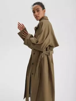 Тренч свободного кроя L, хаки