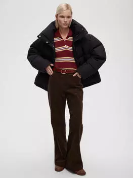 Укороченная куртка с наполнением из экопуха, цвет - черный