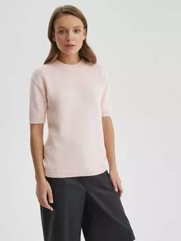 Вязаная футболка из хлопка S, розовый