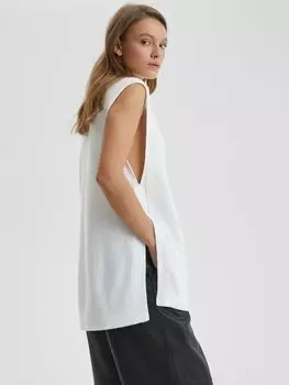 Жилет из хлопка с разрезами, белый