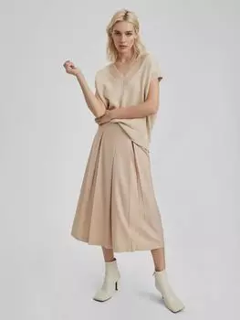 Жилет из хлопка с V образным вырезом XS/S, бежевый