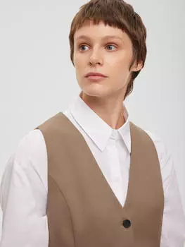 Жилет из костюмной ткани L, светлый хаки