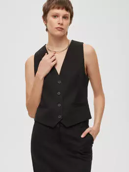 Жилет из костюмной ткани M, черный