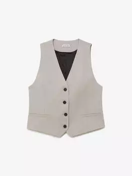 Жилет женский из костюмной ткани, цвет – светло-серый