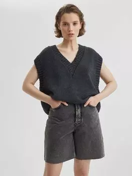 Жилет с V-образным вырезом M/L, антрацит