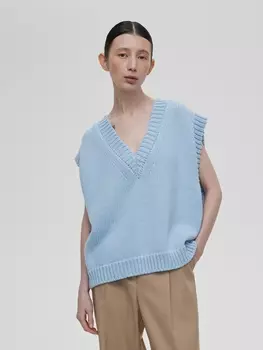 Жилет с V-образным вырезом M/L, голубой