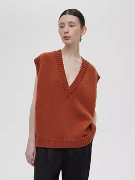 Жилет с V-образным вырезом XS/S, терракот
