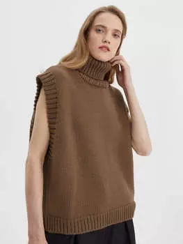 Жилет с воротом XS/S, кофейный