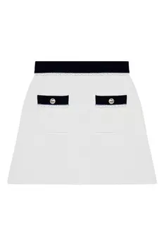 Белая хлопковая юбка с контрастной отделкой Joliana