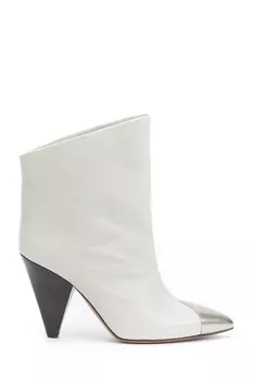 Белые кожаные полусапоги Lapee