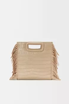 Бежевая сумка M Croco