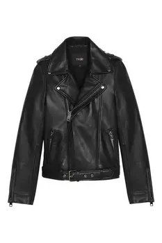 Черная куртка-косуха из кожи