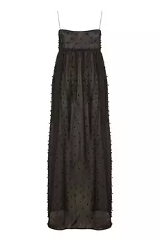 Черное прозрачное платье на завязках Kamille