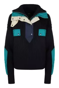 Черный свитер с контрастными вставками Dempster