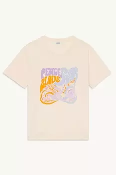 Футболка цвета экрю с принтом